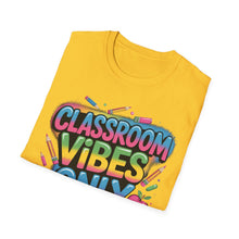 Load image into Gallery viewer, Colorful Classroom Vibes T-Shirt, Fun Teacher Tee, Back to School Shirt, Student Gift, Positive Vibes Apparel, Education Enthusiast Wear