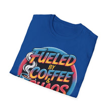 Load image into Gallery viewer, Coffee & Chaos T-Shirt | Unisex Softstyle Tee for Coffee Lovers, Funny Graphic Tee, Gift for Friends, Casual Wear, Everyday Comfort