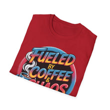 Load image into Gallery viewer, Coffee & Chaos T-Shirt | Unisex Softstyle Tee for Coffee Lovers, Funny Graphic Tee, Gift for Friends, Casual Wear, Everyday Comfort