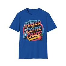 Load image into Gallery viewer, Coffee & Chaos T-Shirt | Unisex Softstyle Tee for Coffee Lovers, Funny Graphic Tee, Gift for Friends, Casual Wear, Everyday Comfort