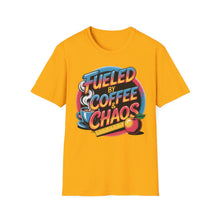 Load image into Gallery viewer, Coffee &amp; Chaos T-Shirt | Unisex Softstyle Tee for Coffee Lovers, Funny Graphic Tee, Gift for Friends, Casual Wear, Everyday Comfort
