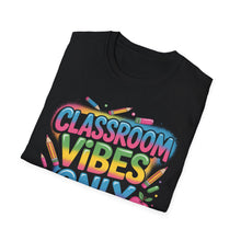 Load image into Gallery viewer, Colorful Classroom Vibes T-Shirt, Fun Teacher Tee, Back to School Shirt, Student Gift, Positive Vibes Apparel, Education Enthusiast Wear
