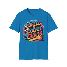 Load image into Gallery viewer, Coffee &amp; Chaos T-Shirt | Unisex Softstyle Tee for Coffee Lovers, Funny Graphic Tee, Gift for Friends, Casual Wear, Everyday Comfort
